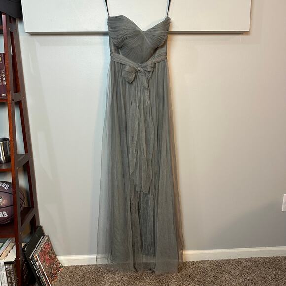 Jenny Yoo BHLDN SZ 6 Annabelle Convertible Bridesmaid Dress Formal Gown Gray - Picture 3 of 13
